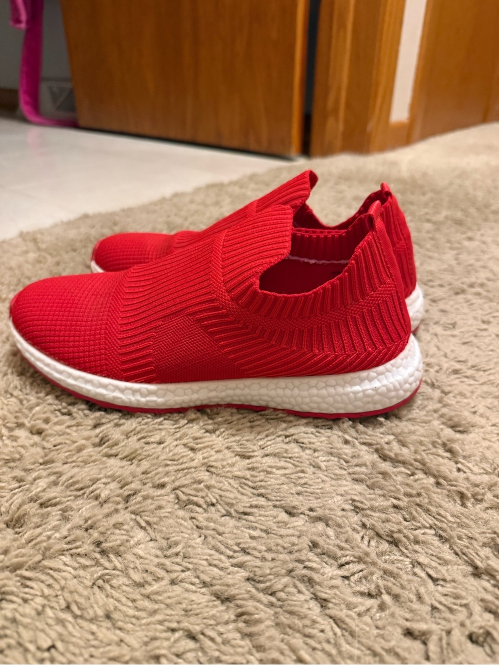 Blondo Red Slip-On Knit Kids Sneakers